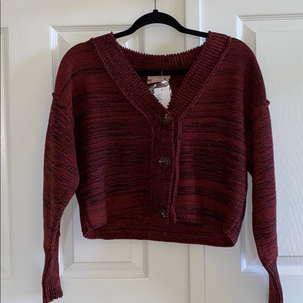 BNWT UO Brick Cropped Heather Cardigan